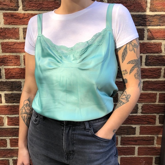 VINTAGE mint green camisole - Picture 1 of 5